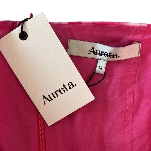 Free People Aureta Ada Mini Dress Fandango Check Cut Outs Short Puff Sleeve - Picture 9 of 15